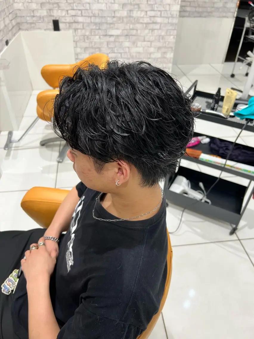 ミディアム ミディアムパーマ カット パーマ トリートメント Oops旧TABOO 早野太郎のヘアスタイル