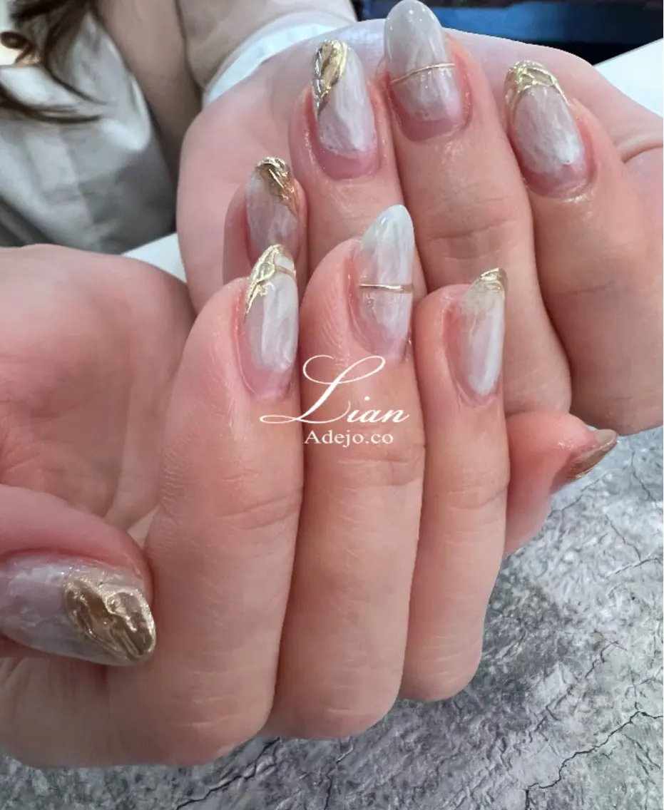 ネイル 大理石ネイル(マーブル) ミラーネイル ニュアンスネイル Nail salon LIANのネイルデザイン