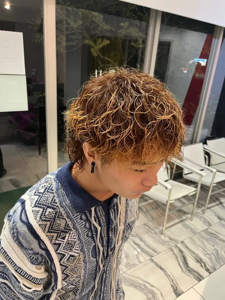 ショート パーマ メンズ 米谷 理玖のヘアスタイル
