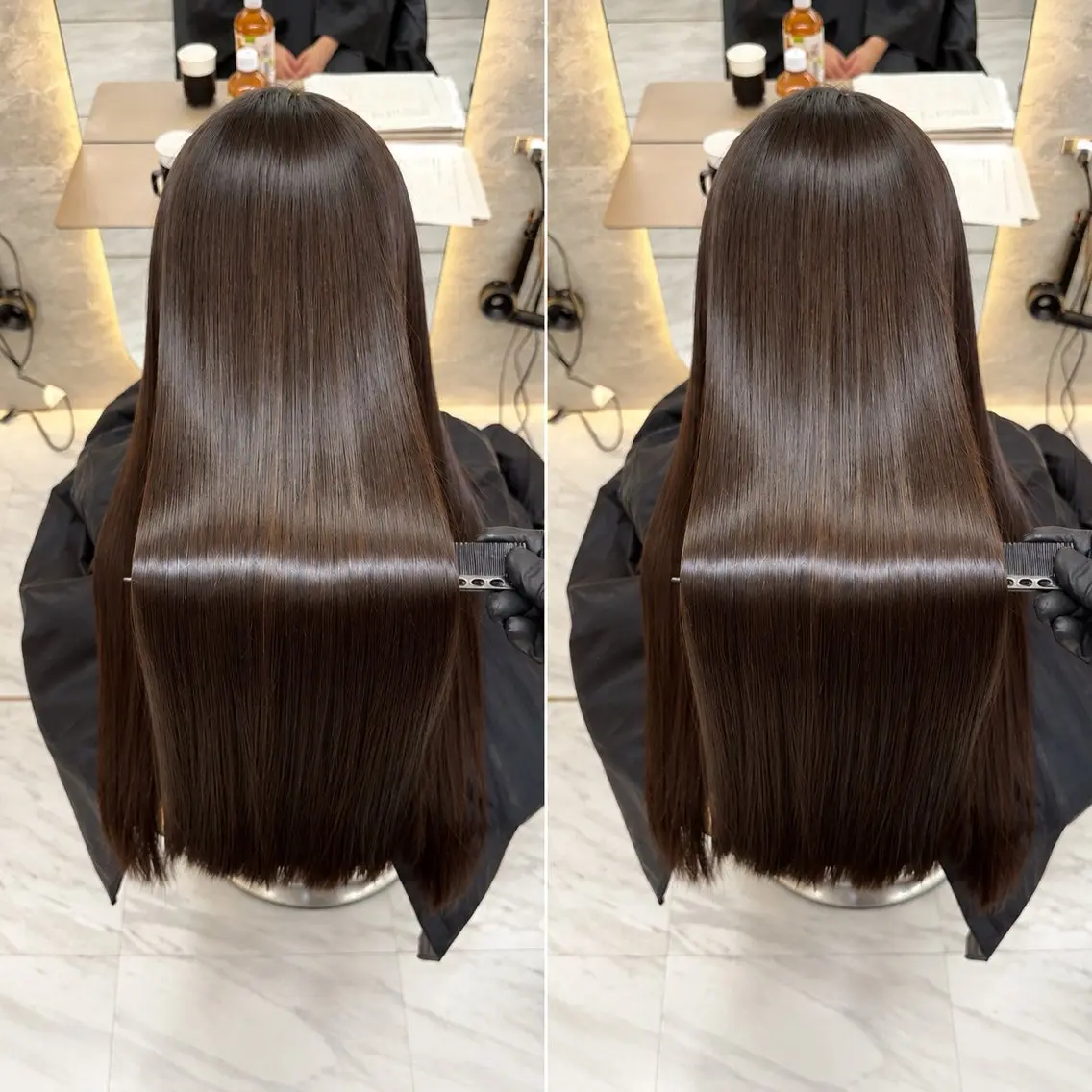 ロング カット 縮毛矯正 トリートメント 縮毛矯正/透明感 カラー/おばかんのヘアスタイル