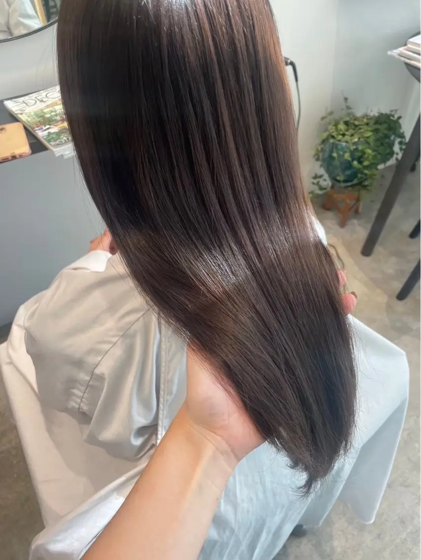【🩰🤍超時短でできる髪質改善🧺🪄】ワンカラー（ヘアカラー）➕髪質改善トリートメントの写真