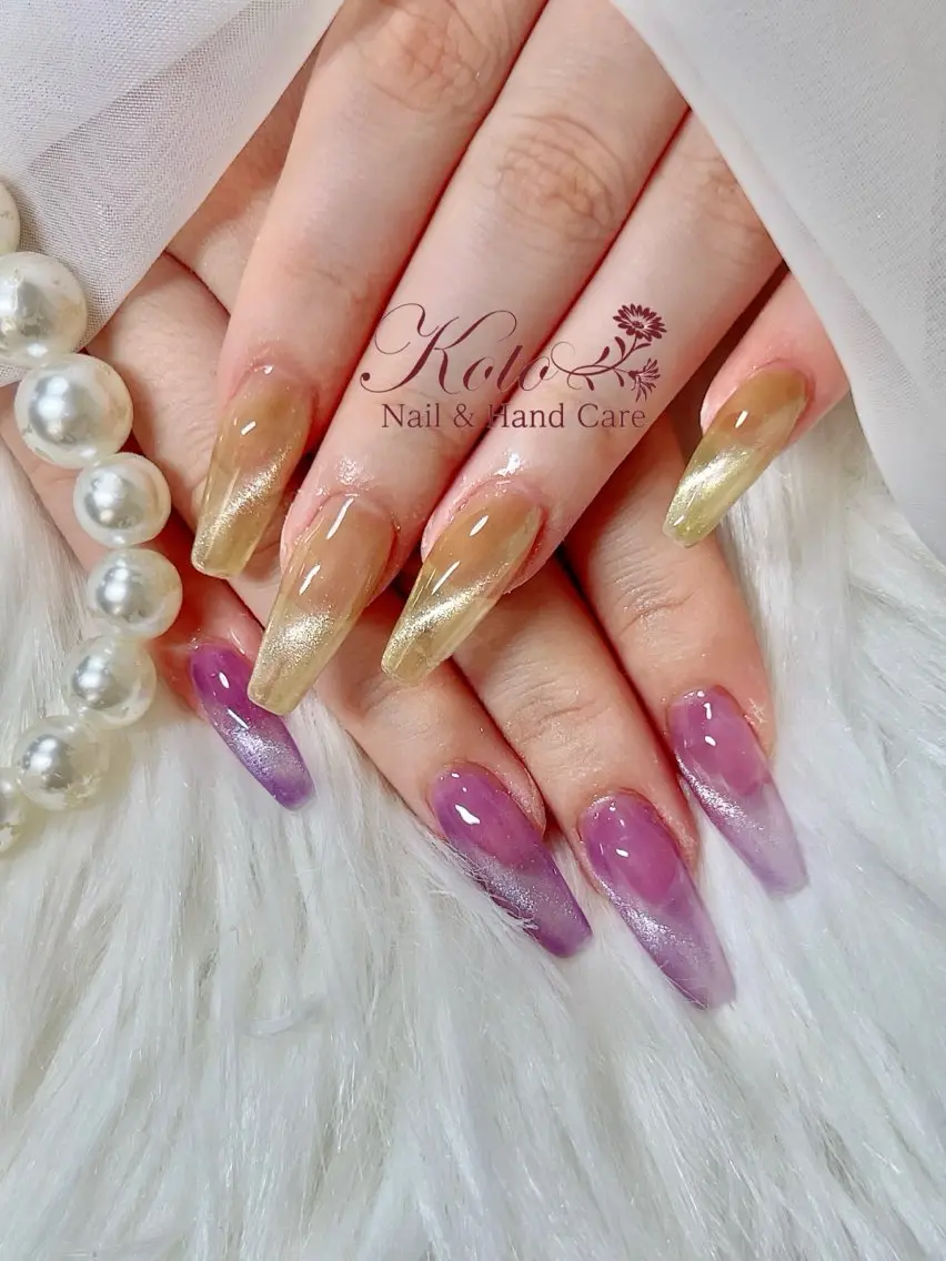 ネイル 長さ出し ジェルネイル マグネットネイル 持ち込み ニュアンスネイル ハンドネイル Nail Salon KOTOのネイルデザイン
