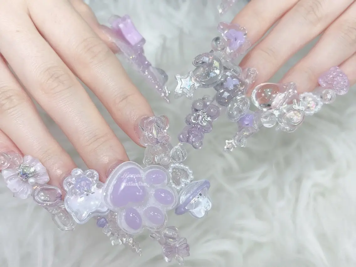 ネイル 成人式 マグネットネイル 大理石ネイル(マーブル) リボン 夏ネイル ハンドネイル MoMoA Nail ネイル長さ出し専門店のネイルデザイン