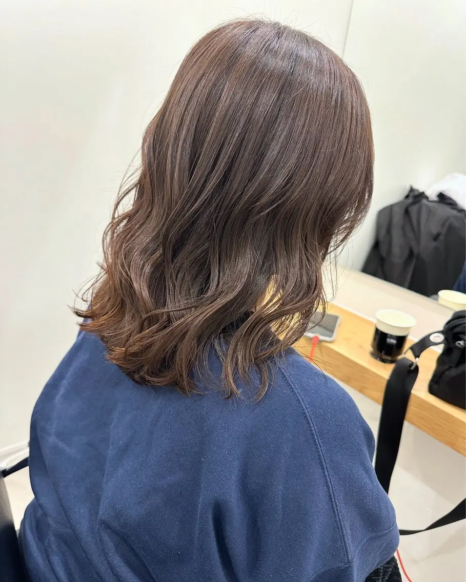 ミディアム カラー カット ヘアカラー トリートメント レイヤー/ナチュラル 💐nao.のヘアスタイル