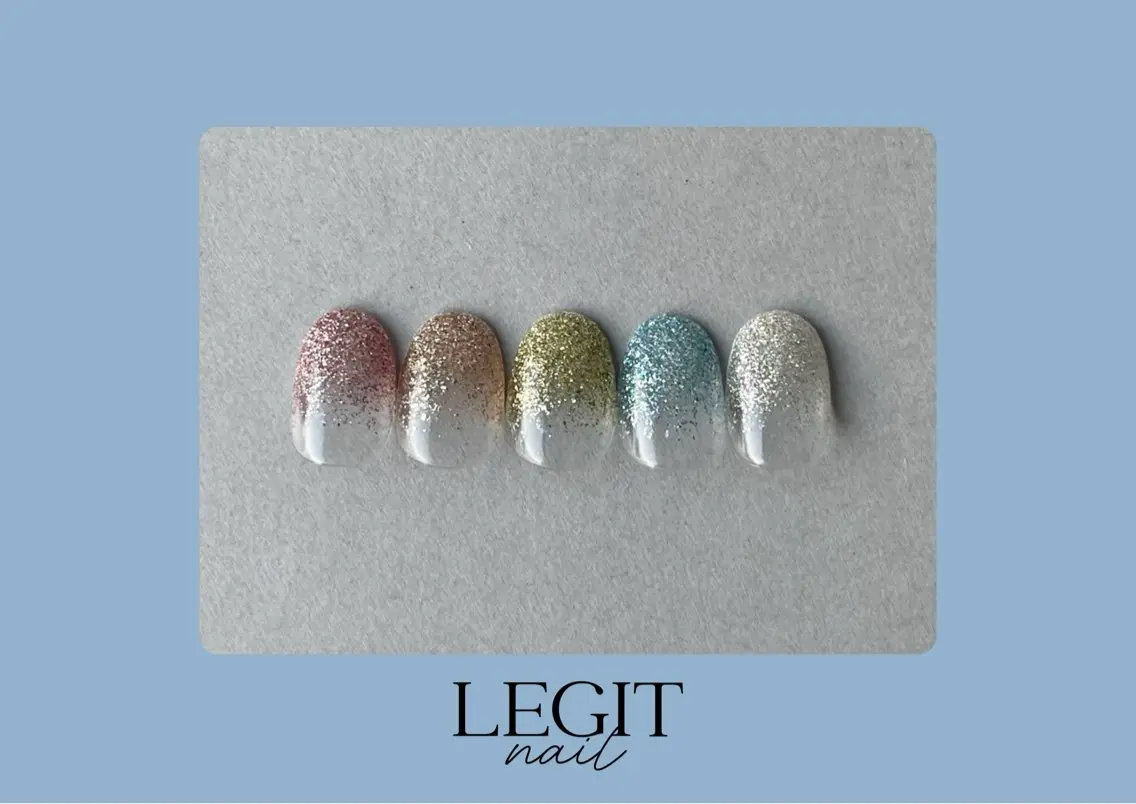 ネイル ラメ(グリッター) ラメグラデーション LEGIT nail AKARIのネイルデザイン