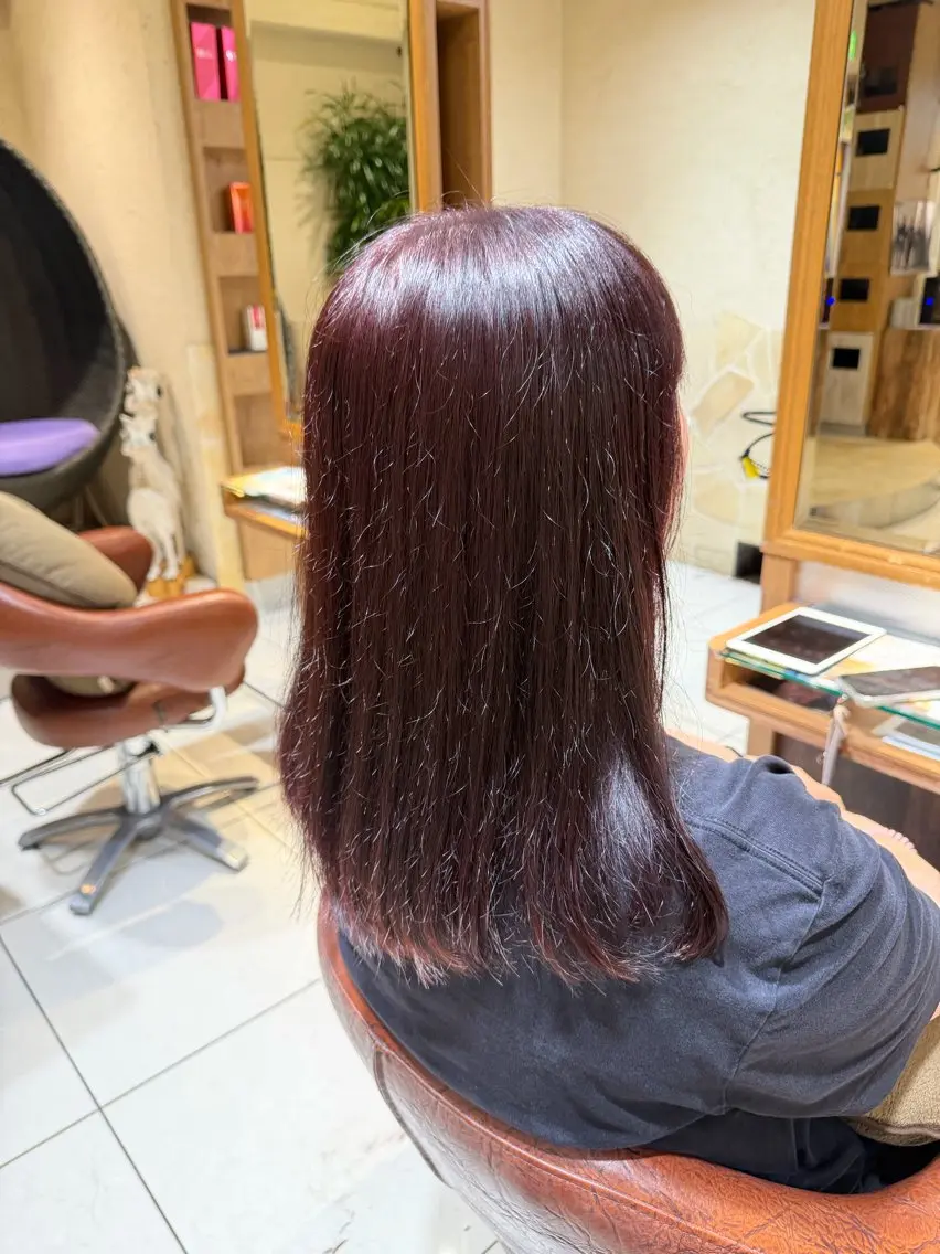セミロング カラー カット ヘアカラー ブリーチ無しカラー/ ハイトーンAKI🍎のヘアスタイル