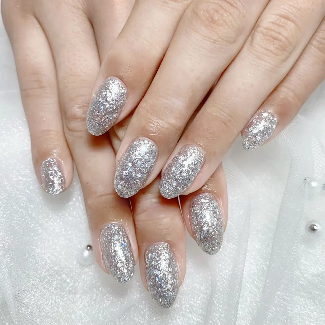ネイル キラキラネイル ラメ(グリッター) ワンカラーネイル ハンドネイル Nail salon 木にいるのネイルデザイン