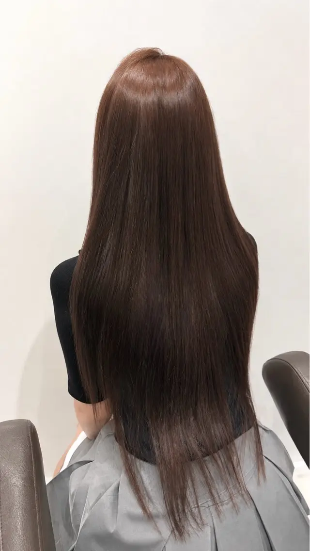 ロング カラー ブラウンカラー グラデーションカラー ピンクカラー ピンクブラウン ヘアカラー トリートメント reo /DONNA高槻店のヘアスタイル