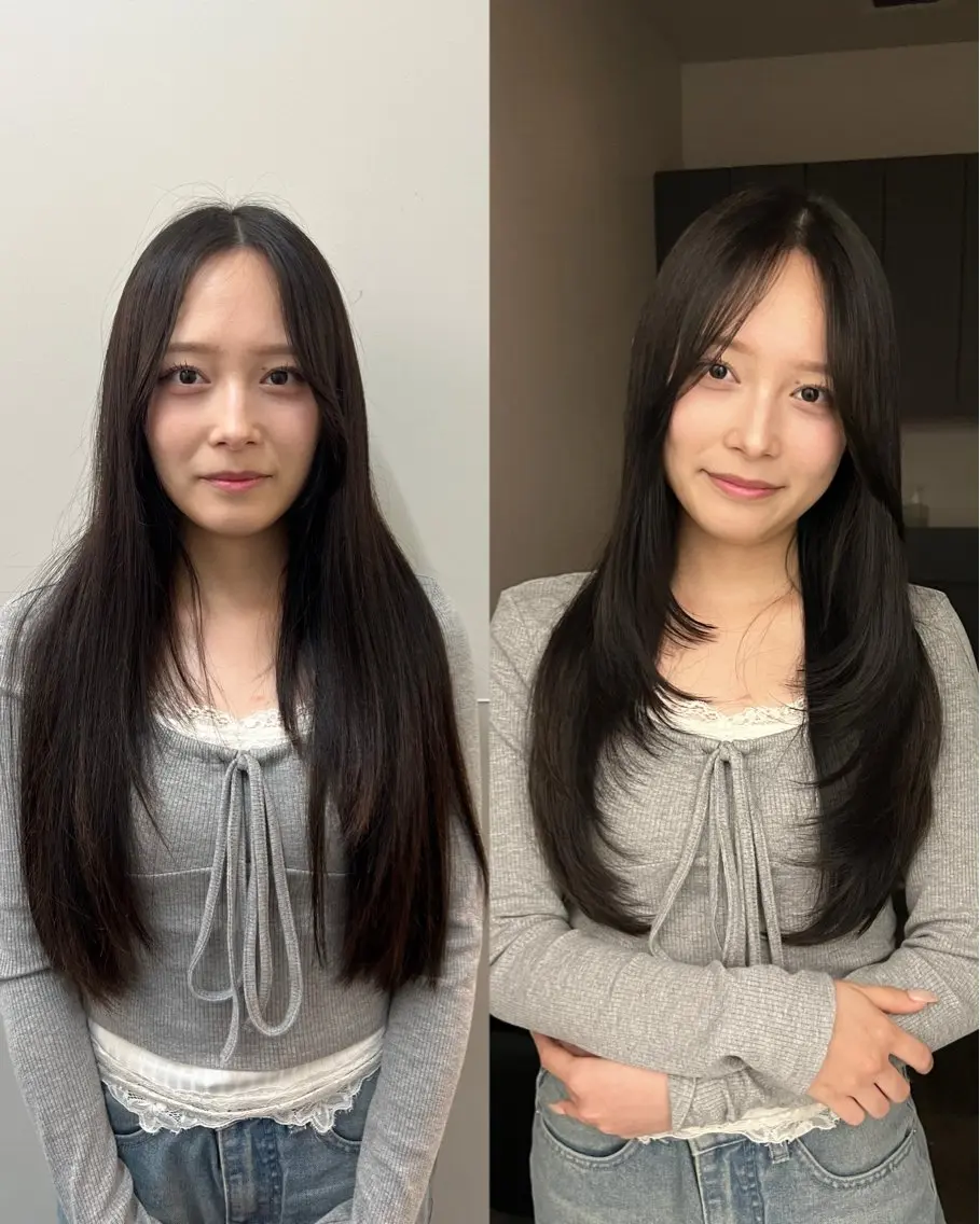 ロング レイヤーカット 峠 祐樹のヘアスタイル
