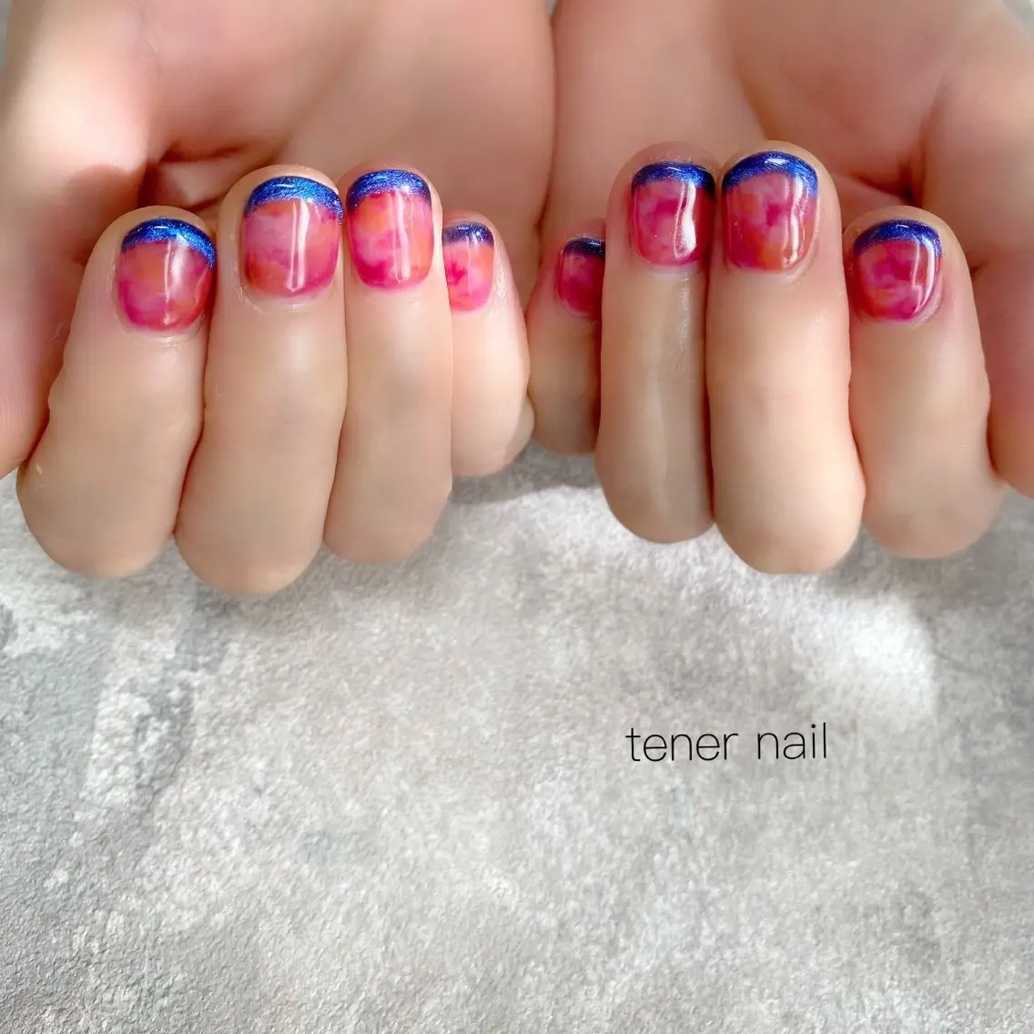 ネイル フレンチネイル マグネットネイル マグネットフレンチ ニュアンスネイル ハンドネイル テネルネイル tener nailのネイルデザイン