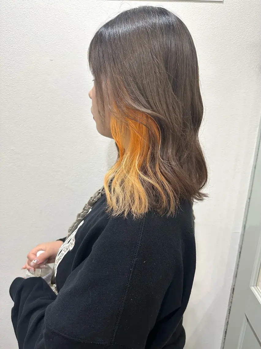 ミディアム カラー オレンジ ヘアカラー 🤍2nd🤍田所 美希のヘアスタイル