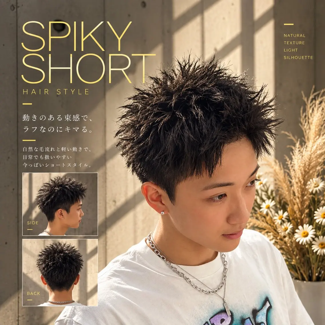 【👑スパイキーショート×パーマ👑】スパイキーショートに動きをプラスして楽チンヘアに🫡[MEN’S/メンズショート]の写真