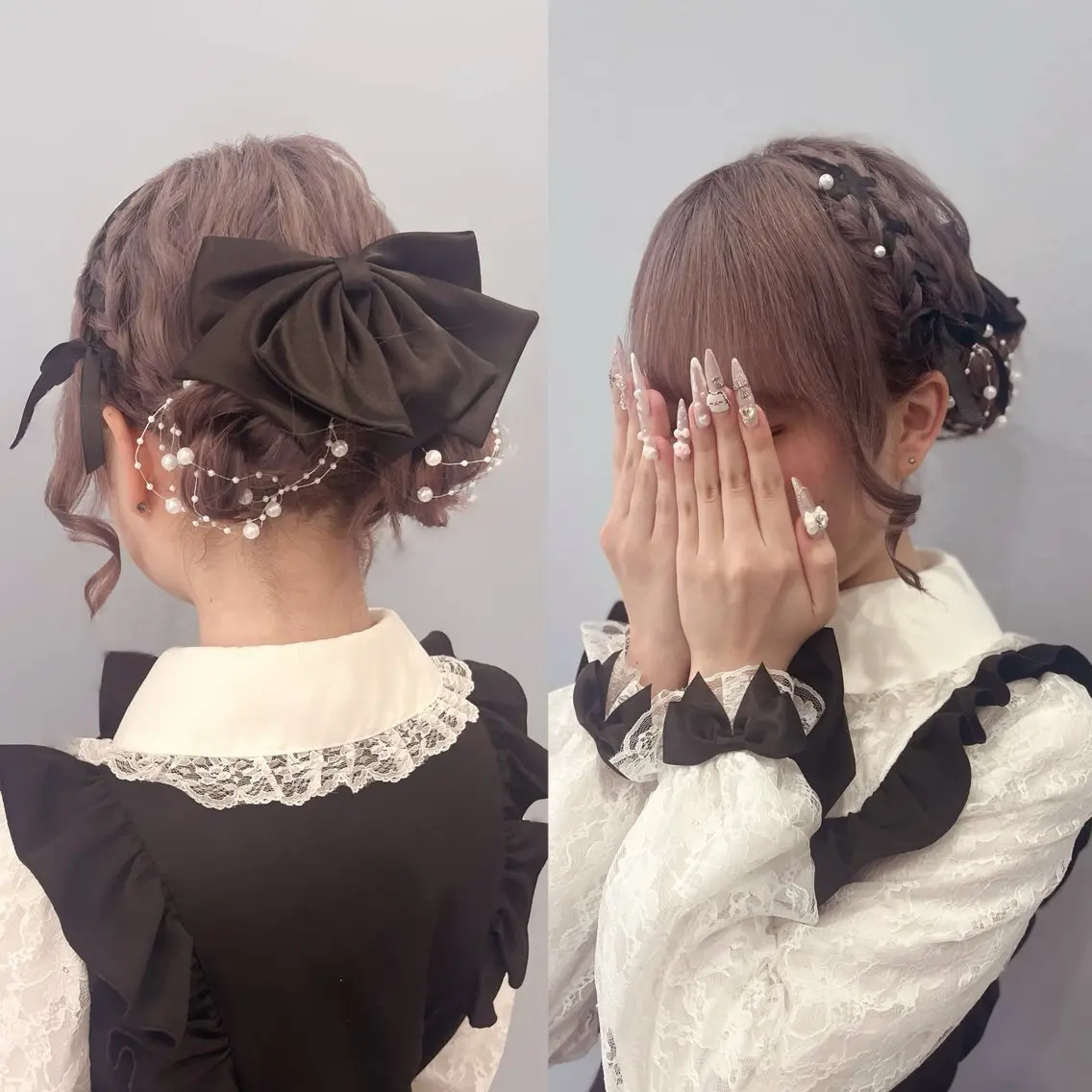 ロング お団子ヘア 岡本 葵朱花のヘアスタイル