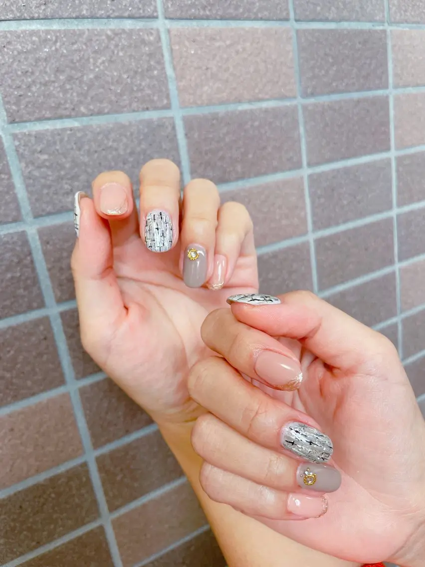 ネイル ツイードネイル 💫ゆか_ Nailartistのネイルデザイン