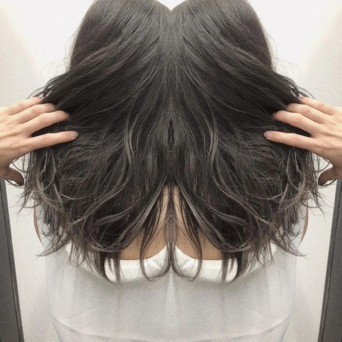 ロング カラー グレージュ カット ヘアカラー トリートメント 🇺🇸龍ヶ崎ブリ ーチカラー🌴政野のヘアスタイル