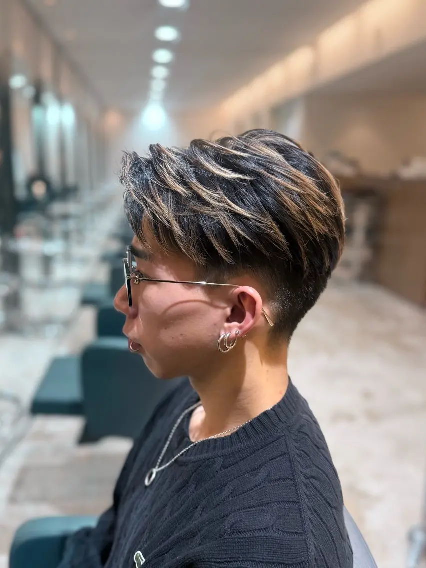 メンズ アップバング 中西 リナのヘアスタイル