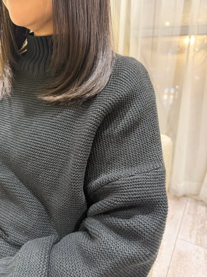 セミロング カラー 髪質改善 レイヤーカット カット ヘアカラー 縮毛矯正 トリートメント 新越谷noble店長 松本拓也▶◀*.のヘアスタイル