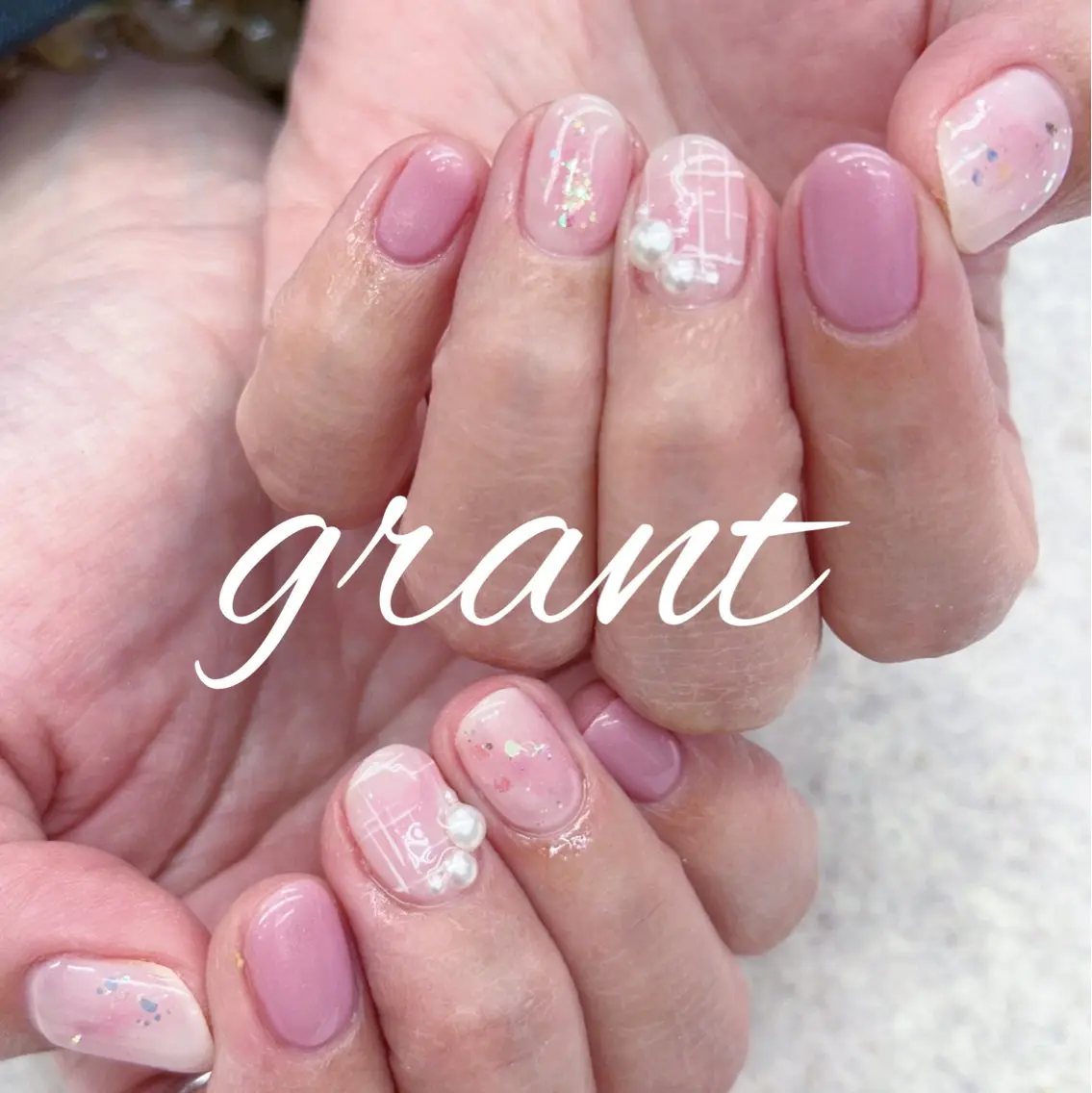 ネイル シンプルネイル 春ネイル ハンドネイル nailsalon grantのネイルデザイン