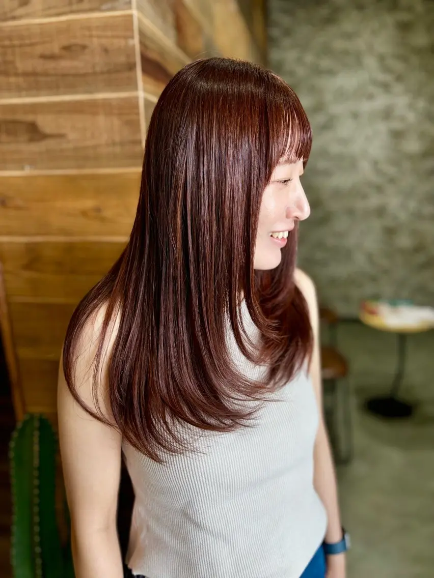ロング レイヤーカット カット ヘアカラー トリートメント yoshihara yuukiのヘアスタイル
