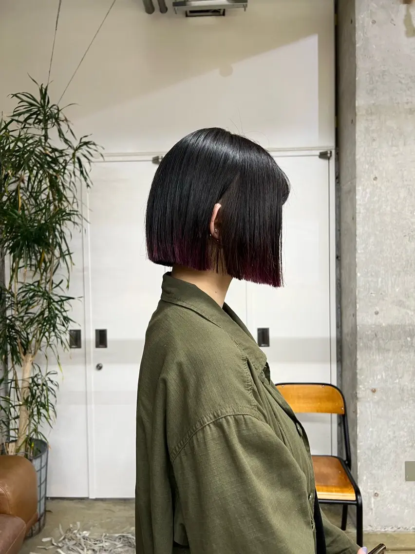 ショート ボブ 縮毛矯正 azumi/グレー ジュ/オリーブ/縮毛のヘアスタイル