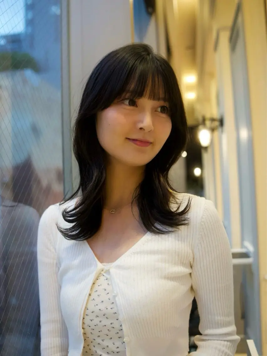 ミディアム カラー カット ヘアカラー 梅本 佳容子のヘアスタイル