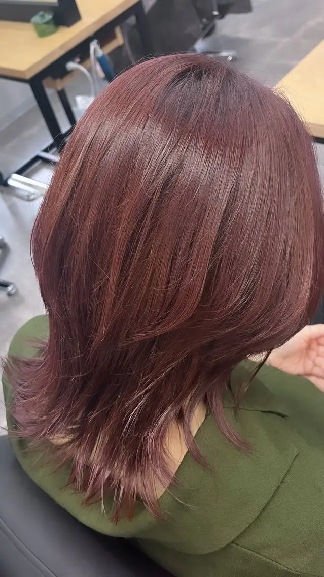 ミディアム カラー カット ヘアカラー 熊谷 有紗のヘアスタイル