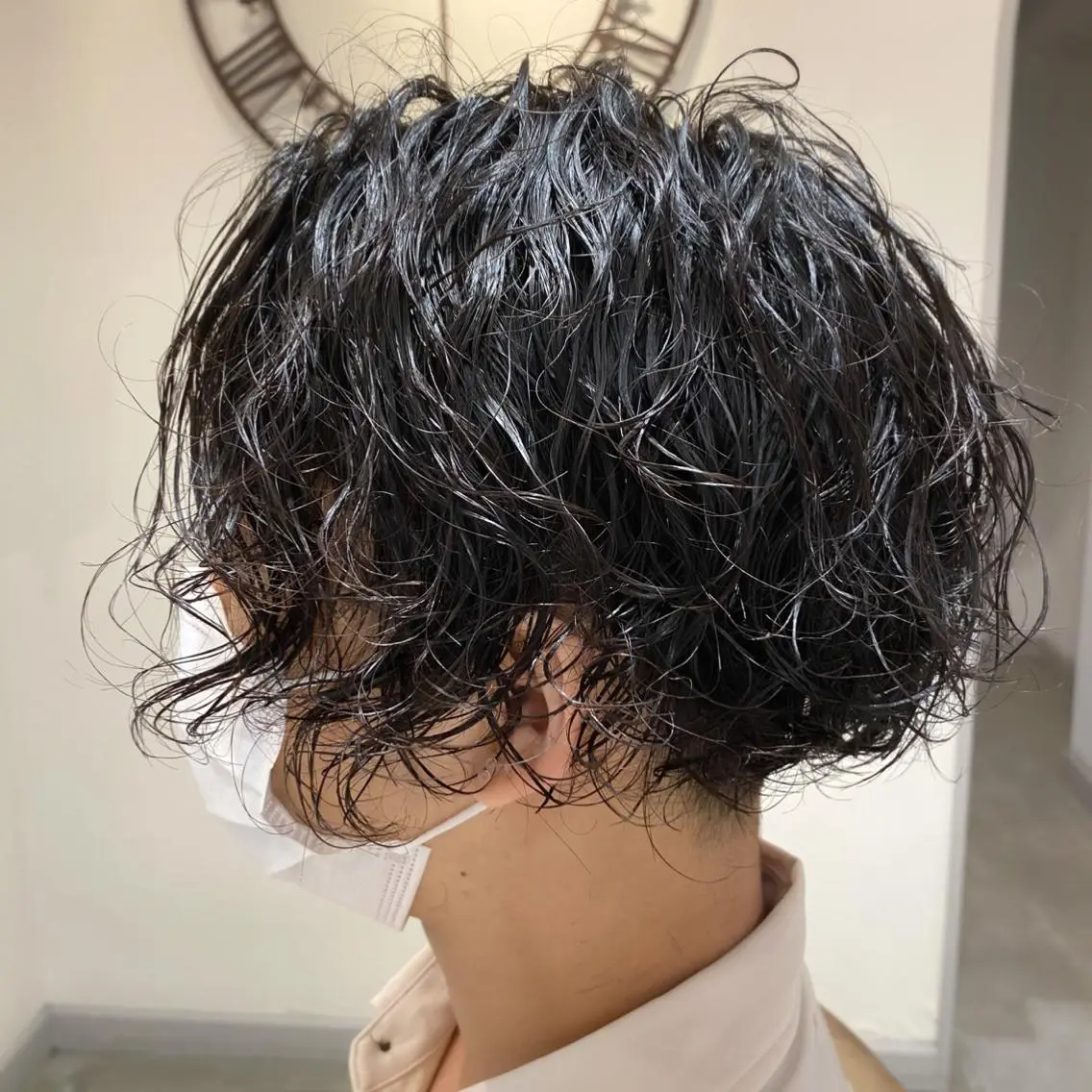 ショート パーマ メンズ カット ヘアカラー パーマ トリートメント メンズパーマ 西條真治のヘアスタイル
