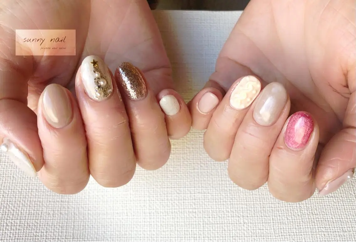 ネイル アートネイル ボルドー ジェルネイル マグネットネイル ニュアンスネイル sunny nailのネイルデザイン