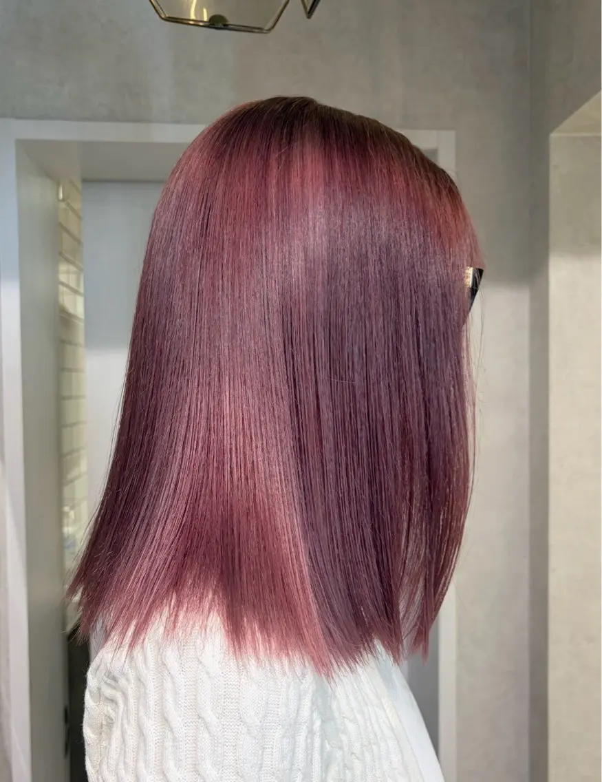 ミディアム カラー ピンクカラー ヘアカラー トリートメント 透明感カラー🫧🎀 まりなのヘアスタイル