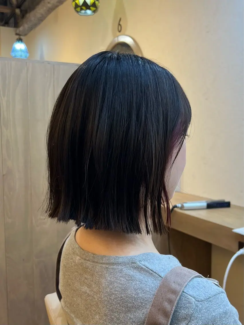 ショート カラー 切りっぱなしボブ ボブ 神戸ボブ✂️ ioe三宮/田 伸佳のヘアスタイル