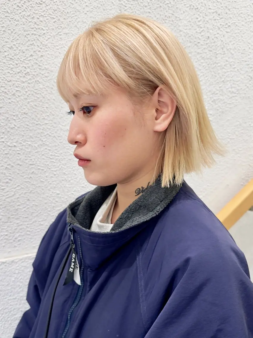 ミディアム カラー ヘアカラー トリートメント 当日予約🆗✂︎ ウエモト　タクのヘアスタイル