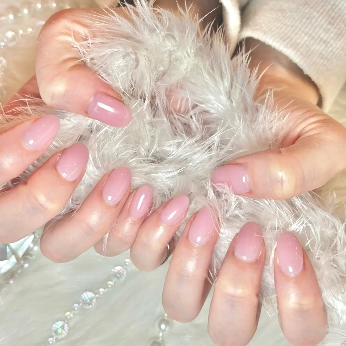 ネイル ジェルネイル ワンカラーネイル ピンク シンプルネイル mio nail TANIのネイルデザイン