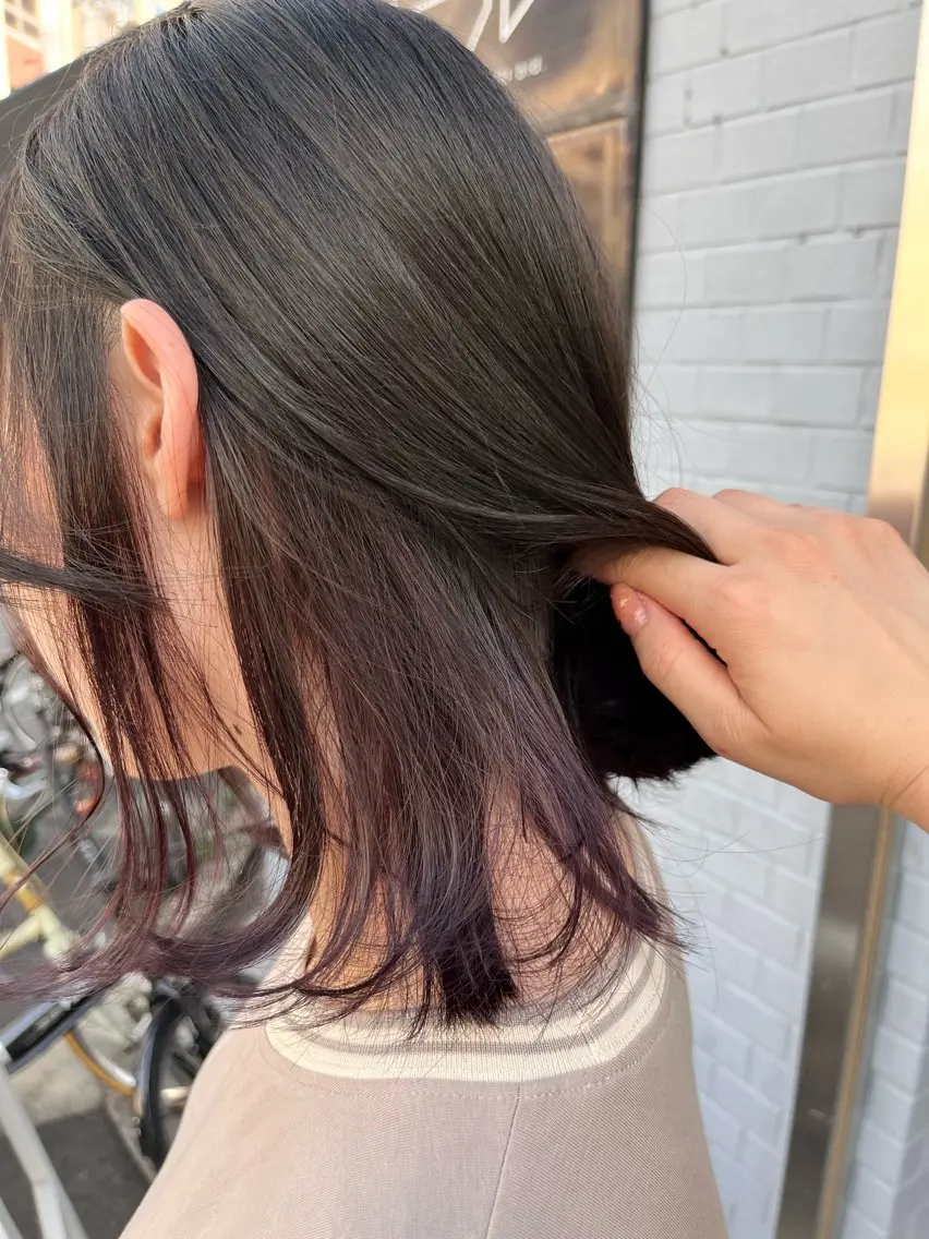 ミディアム パープルカラー 藤倉なつみ/ パーマモデル様募集中のヘアスタイル