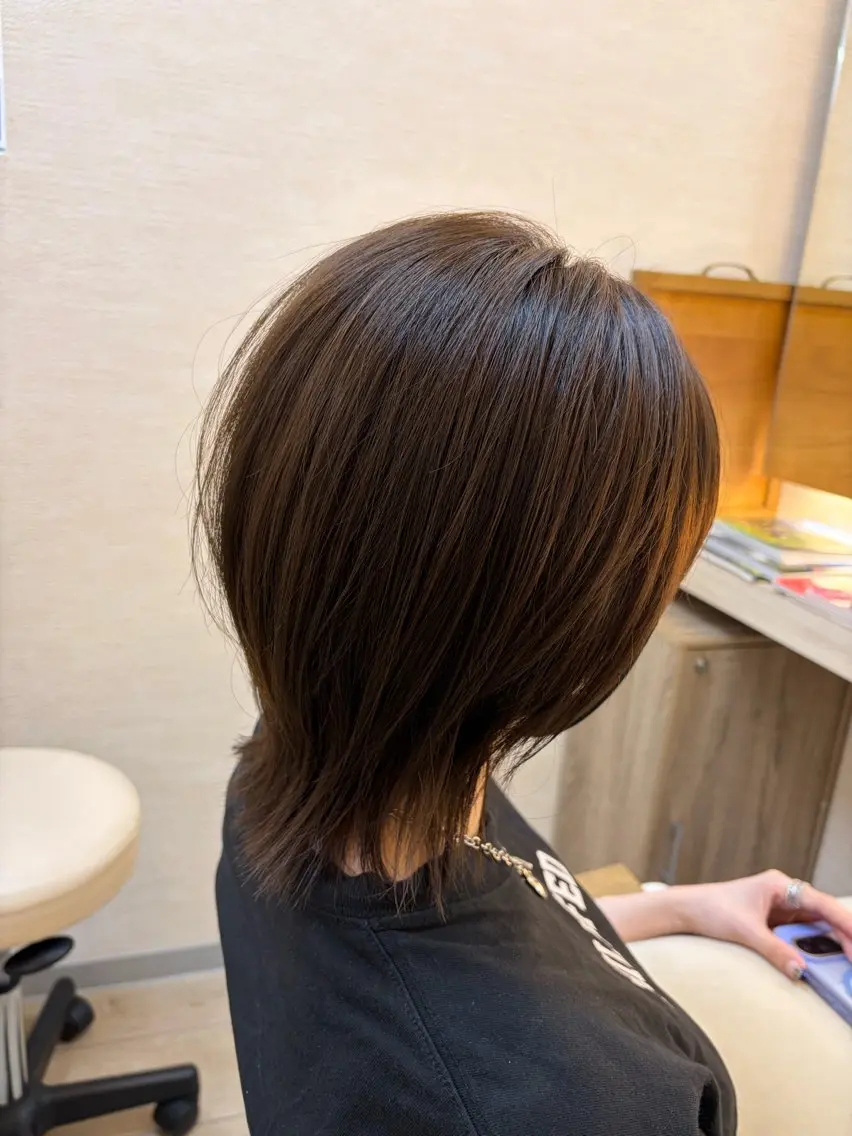 ショート カラー ボブレイヤー ボブ 伸ばしかけ レイヤーカット 【下北沢】縮毛矯正 神山宗幸のヘアスタイル