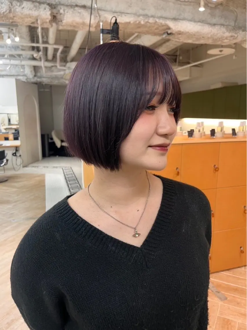 ショート ボブ 顔まわりレイヤー 顔周りカット レイヤーカット カット ヘアカラー トリートメント 縮毛/パーマ/カラー LUVISM佐藤里咲のヘアスタイル