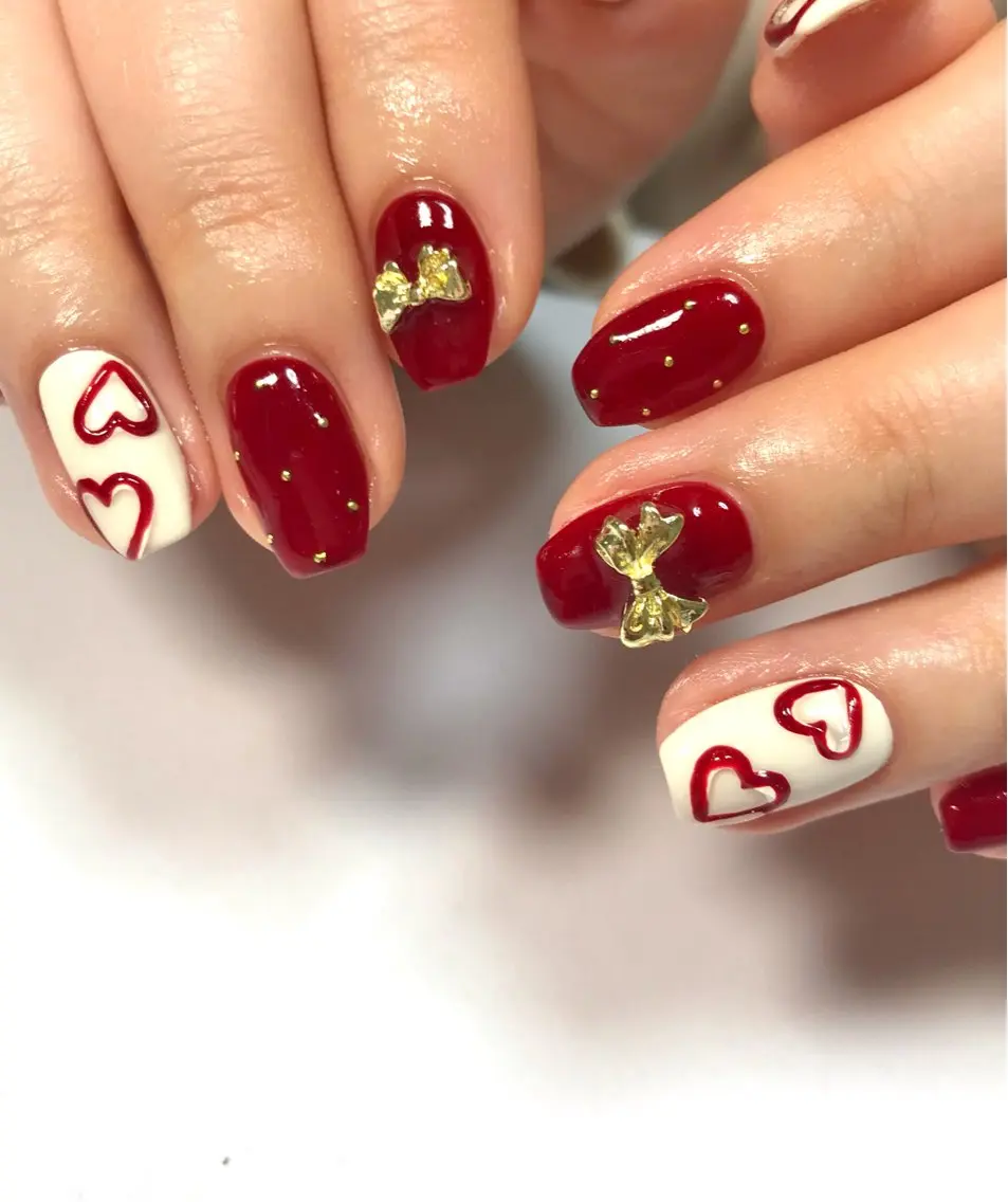 ネイル バレンタイン ハンドネイル NailSalon _Amulet_のネイルデザイン