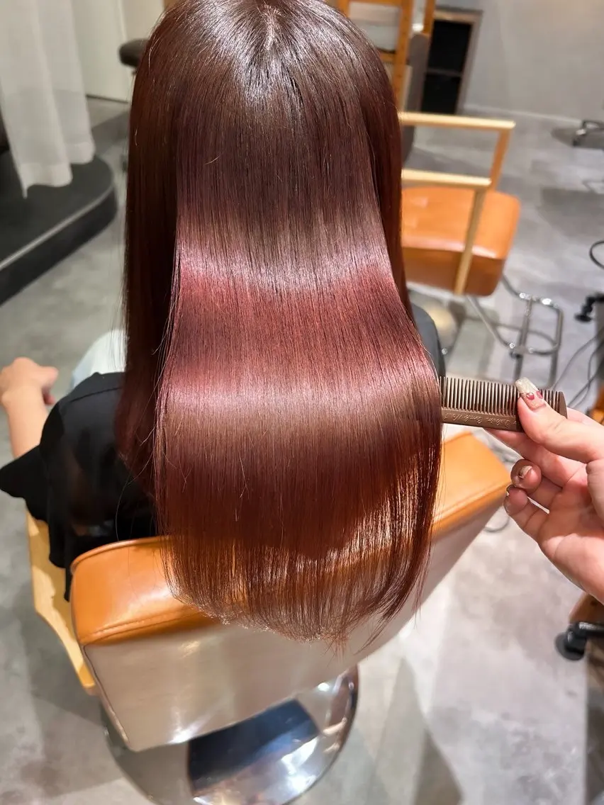 ロング カラー ピンクカラー 髪質改善 笠原 裕貴のヘアスタイル