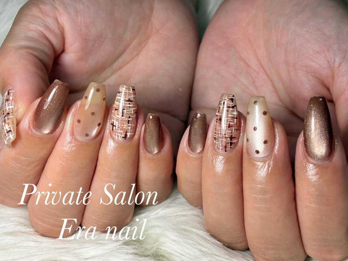 ネイル ドット ツイードネイル ハンドネイル Era nailのネイルデザイン