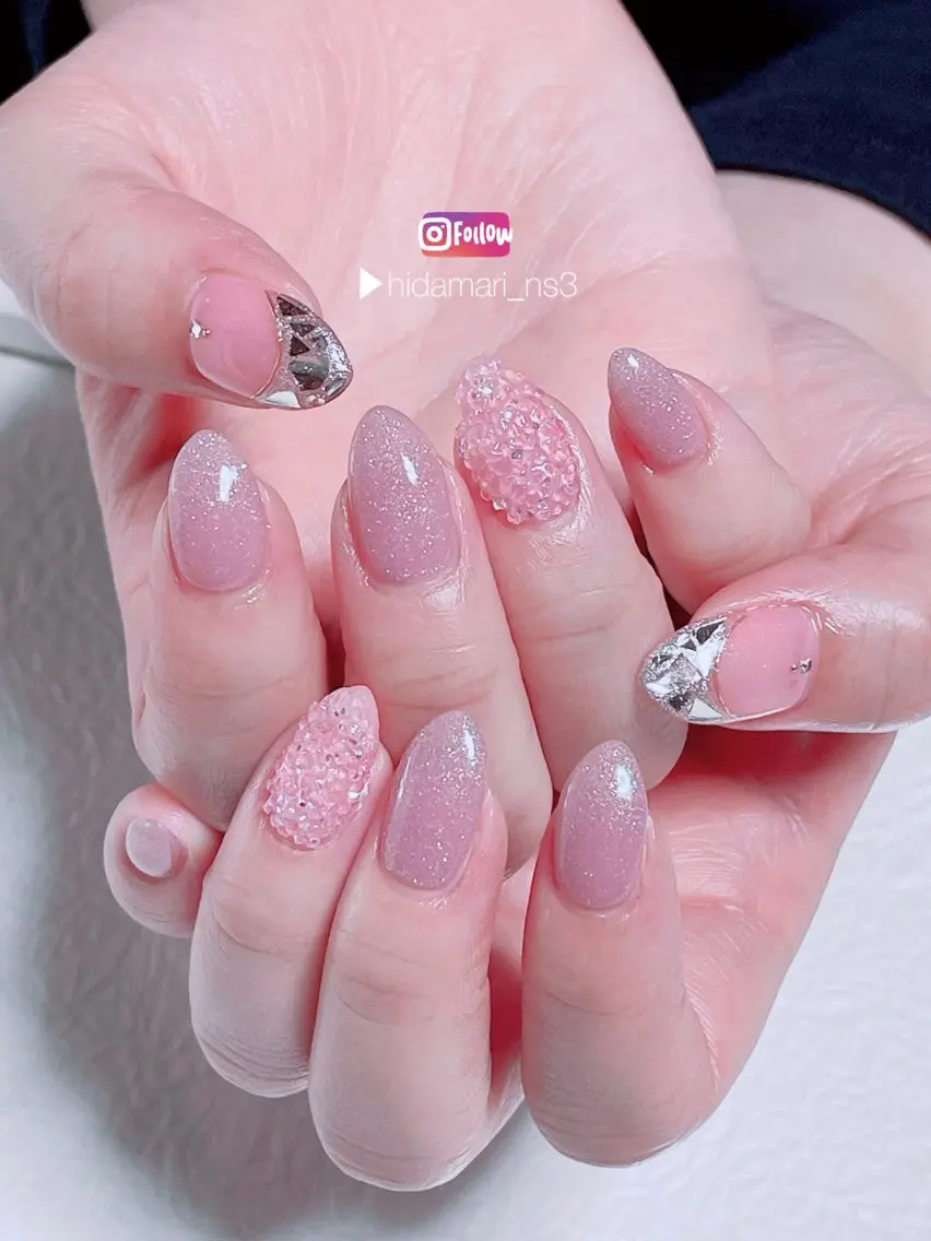 ネイル フレンチネイル ガラスフレンチ ハンドネイル NailSalon ひだまりのネイルデザイン
