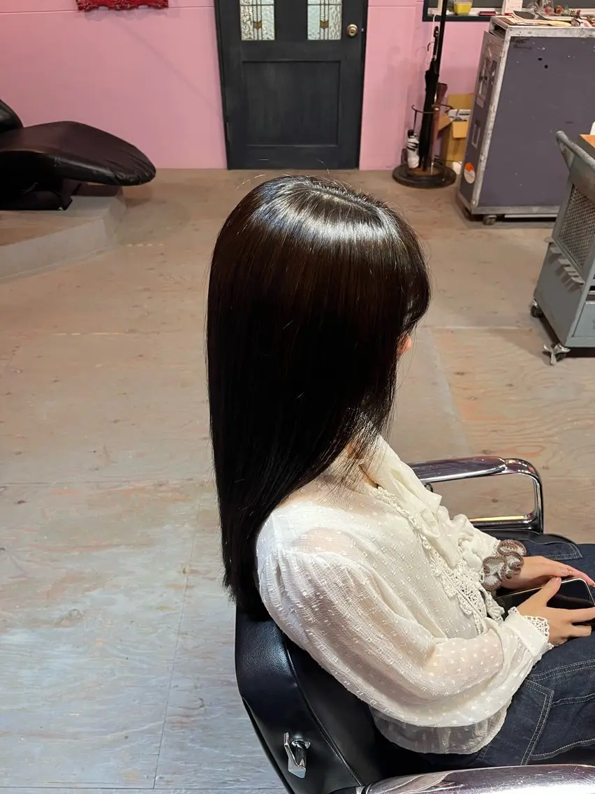 ロング カラー 黒髪 ヘアカラー トリートメント 藤野 海翔のヘアスタイル
