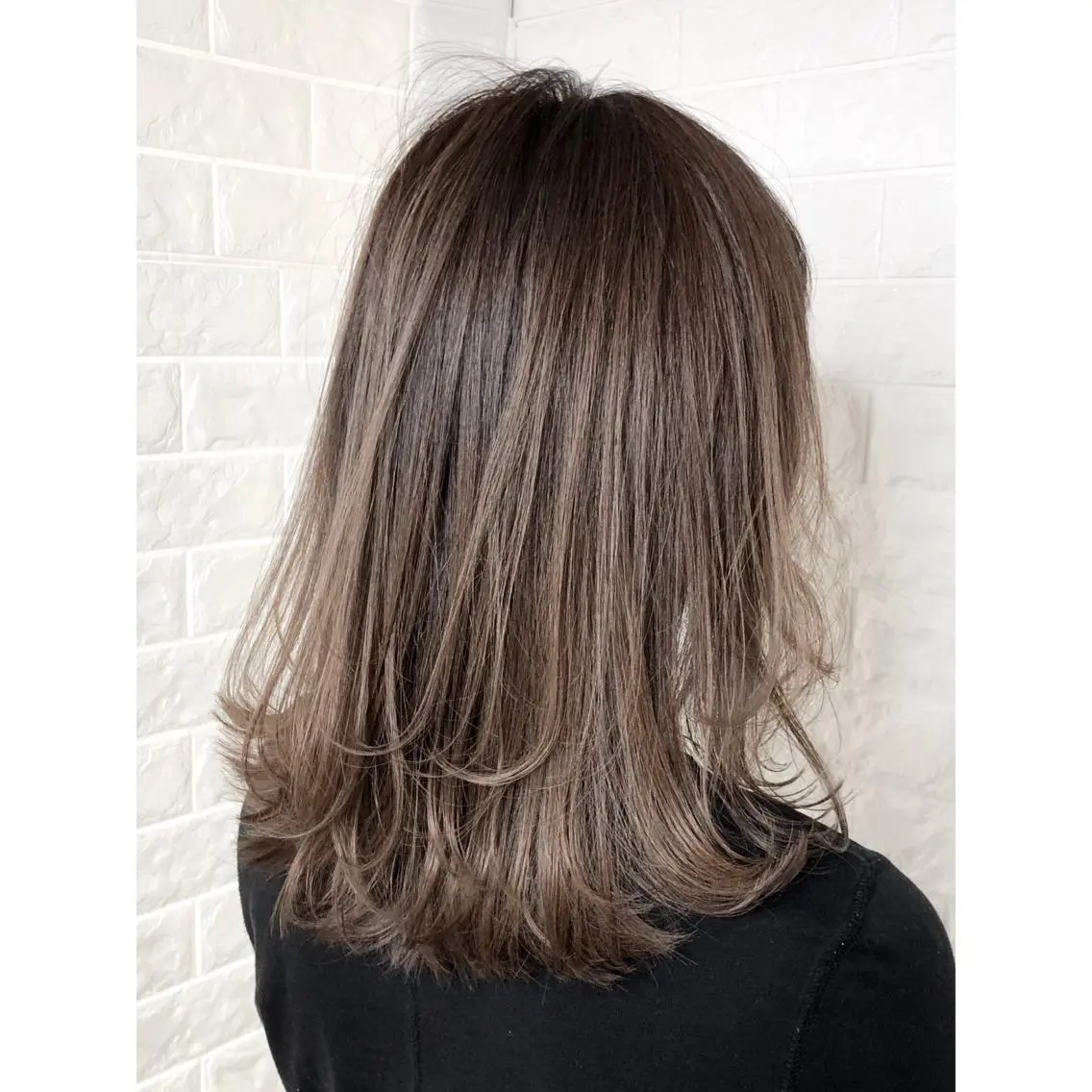 ミディアム カラー グレージュ ハイライトカラー ハイライト カット ヘアカラー 髪質改善特化KIZU /艶髪研究（京都）のヘアスタイル