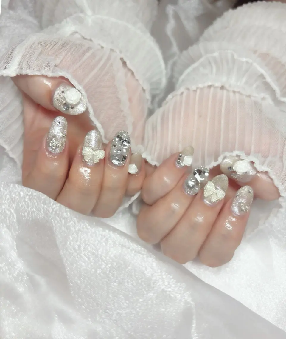 ネイル ホワイト ハンドネイル Nail Salon macherieのネイルデザイン