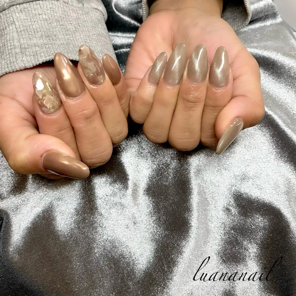 ネイル マグネットネイル ミラーネイル luana nailのネイルデザイン