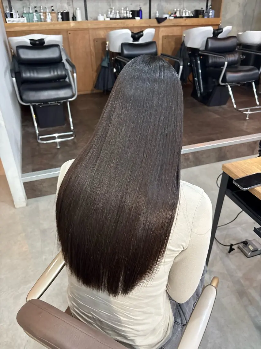 ロング 縮毛矯正 トリートメント 髪質改善／縮毛矯正 関根青葉のヘアスタイル