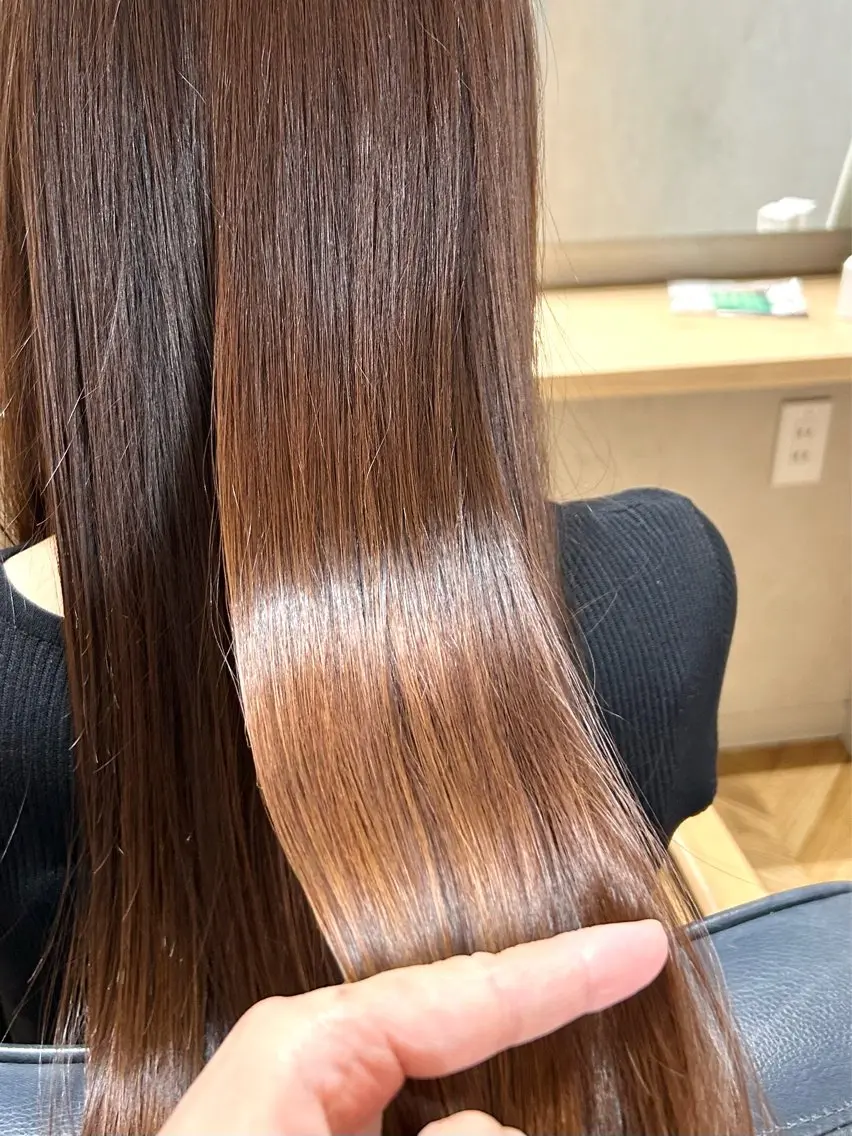 セミロング パーマ セミロングパーマ トリートメント ストレートパーマ 児玉 りなのヘアスタイル