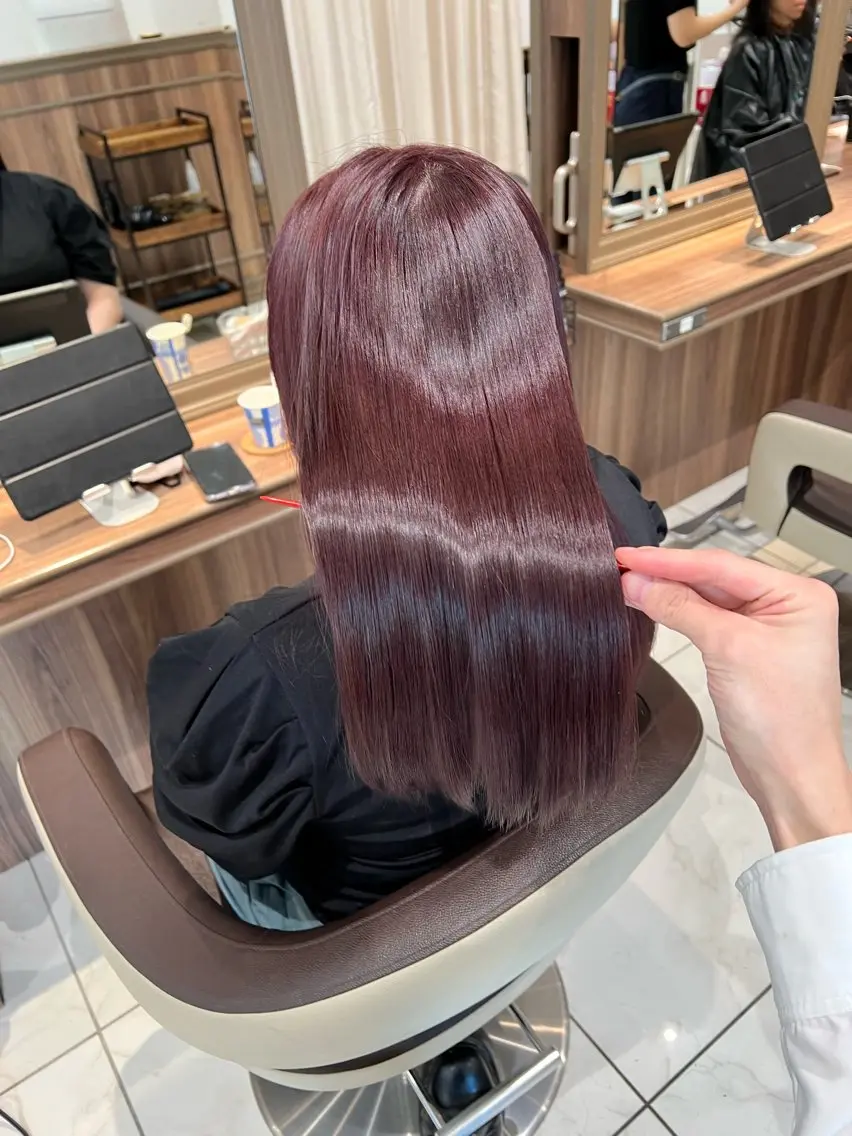 セミロング カラー カット ヘアカラー トリートメント 🎀髪質改善カラー ×縮毛矯正✨谷口のヘアスタイル