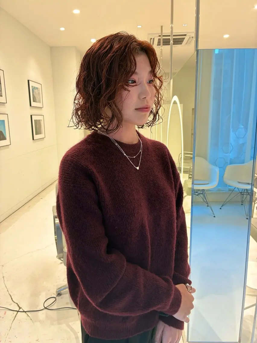 ミディアム ミディアムパーマ ボブ カット パーマ cono noughtのヘアスタイル