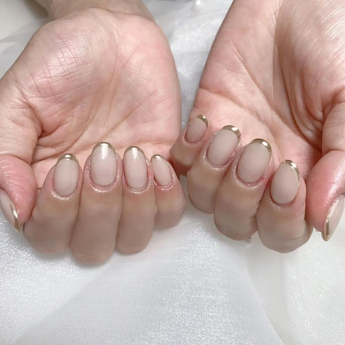 ネイル フレンチネイル ミラーネイル ハンドネイル Nail salon 木にいるのネイルデザイン