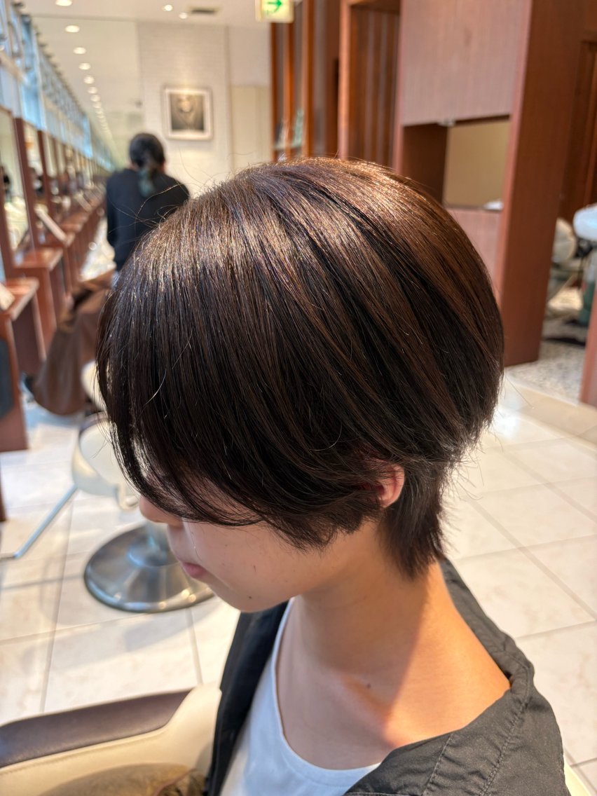 ショート カラー AYANO艶カラー/ サラツヤ縮毛矯正のヘアスタイル