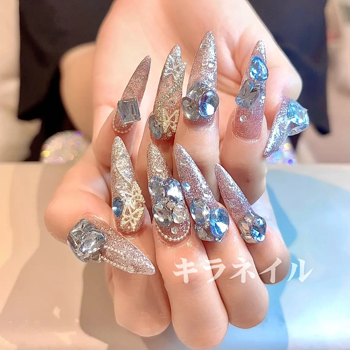ネイル ハンドネイル 🎀kira 長さだし💗モチ最高のネイルデザイン